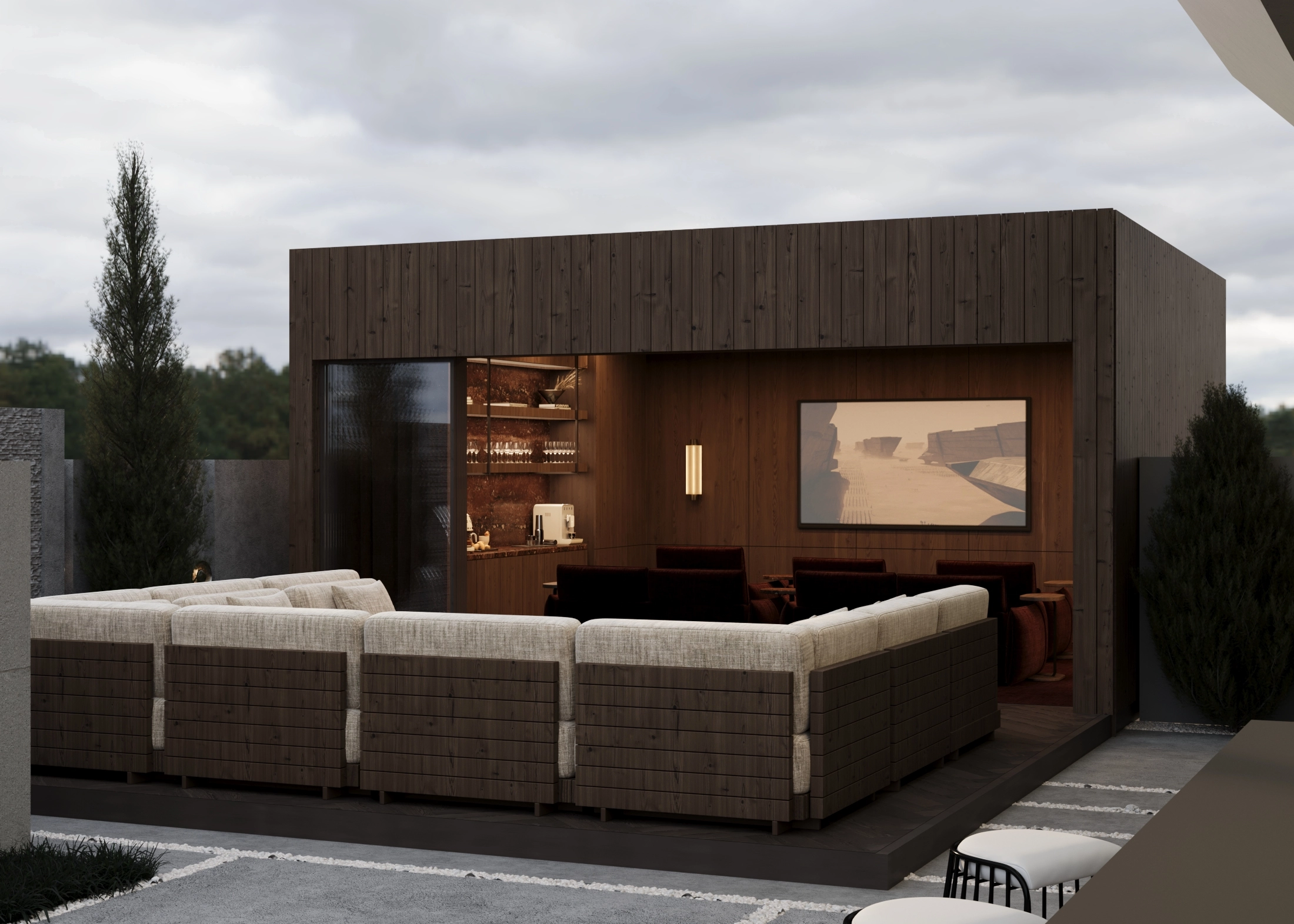 Luxury cinema pod main view